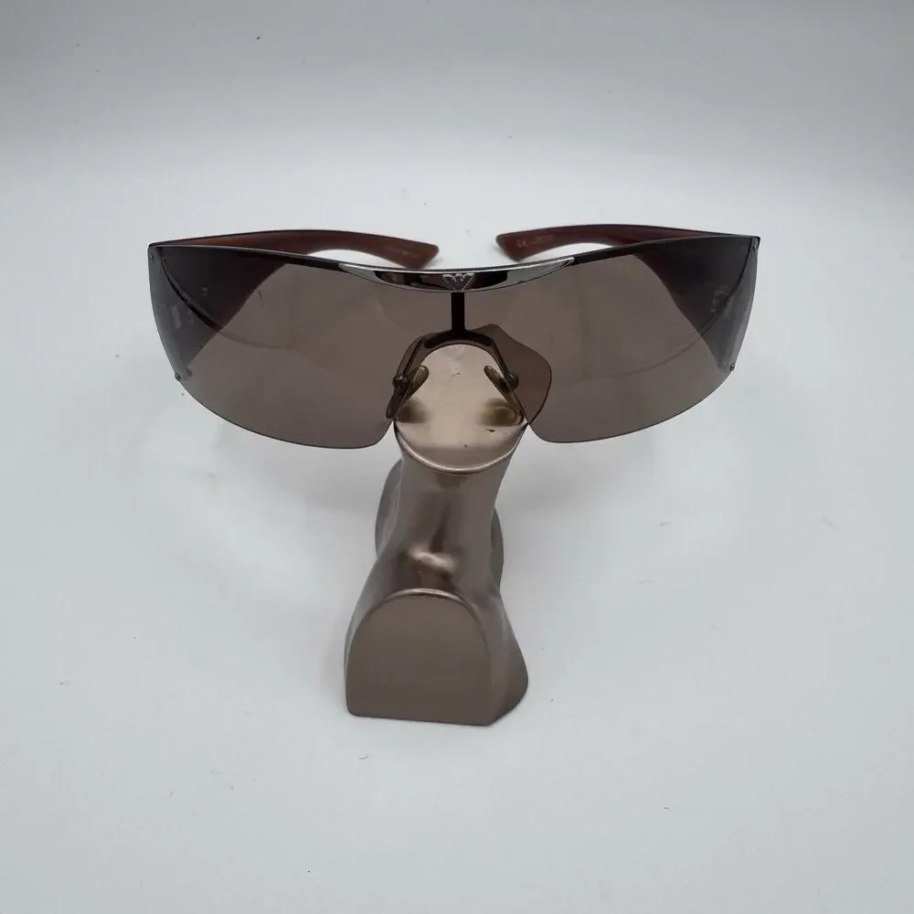 Vintage Emporio Armani EA 9423/S Shield Sunglasses Brown Y2K Made in Italy